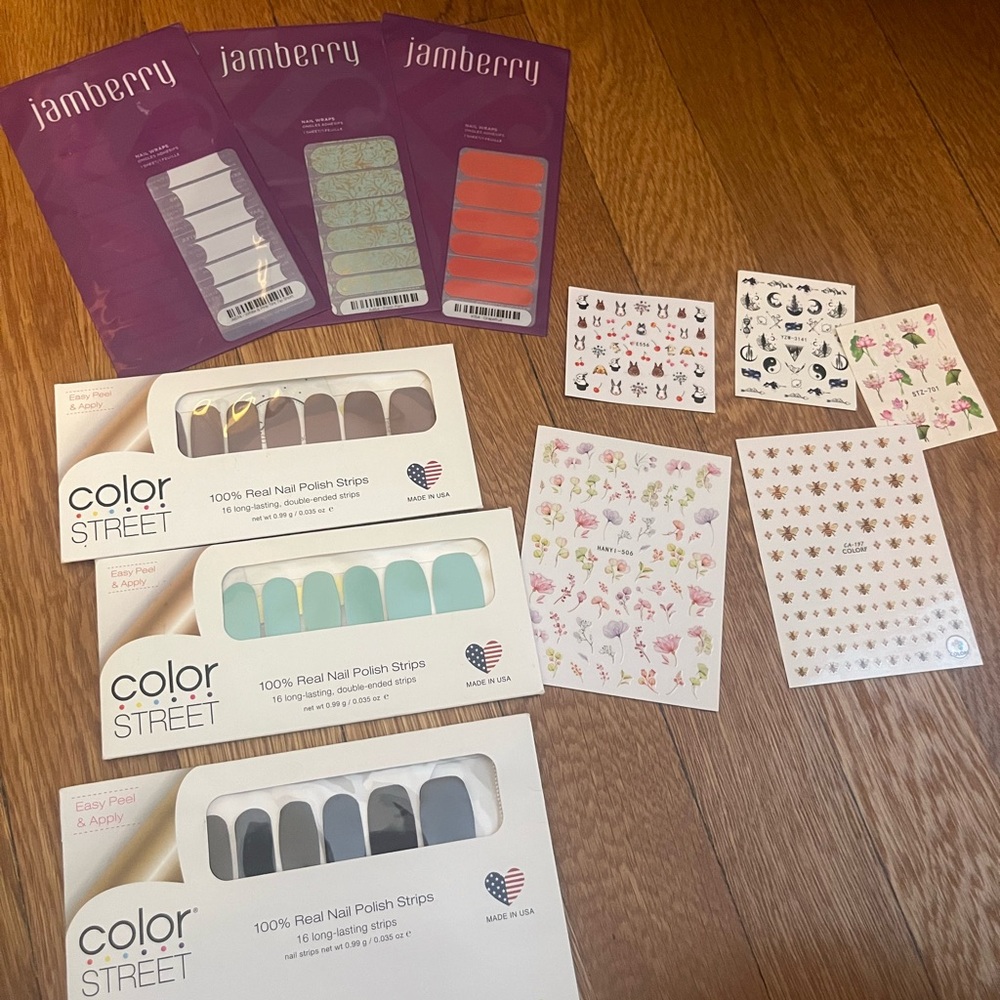 Color Street Nail Strips Collection - Blue, Gray, White